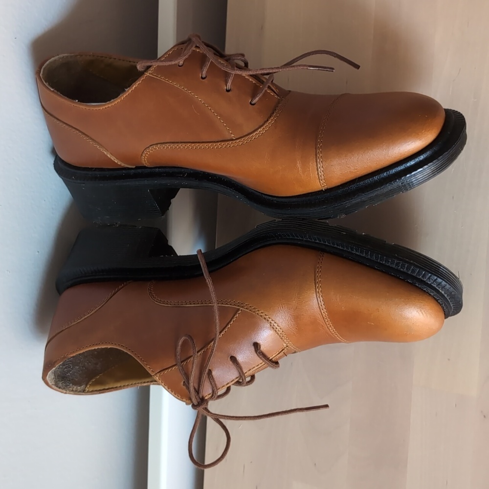 Dr. Martens Henrietta Brown Leather Oxford Dress Shoes - Picture 4 of 9